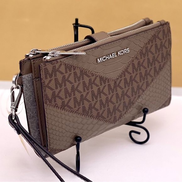 Michael Kors DoubleZip Wallet Wristlet Phone Case Dusk - Picture 3 of 15
